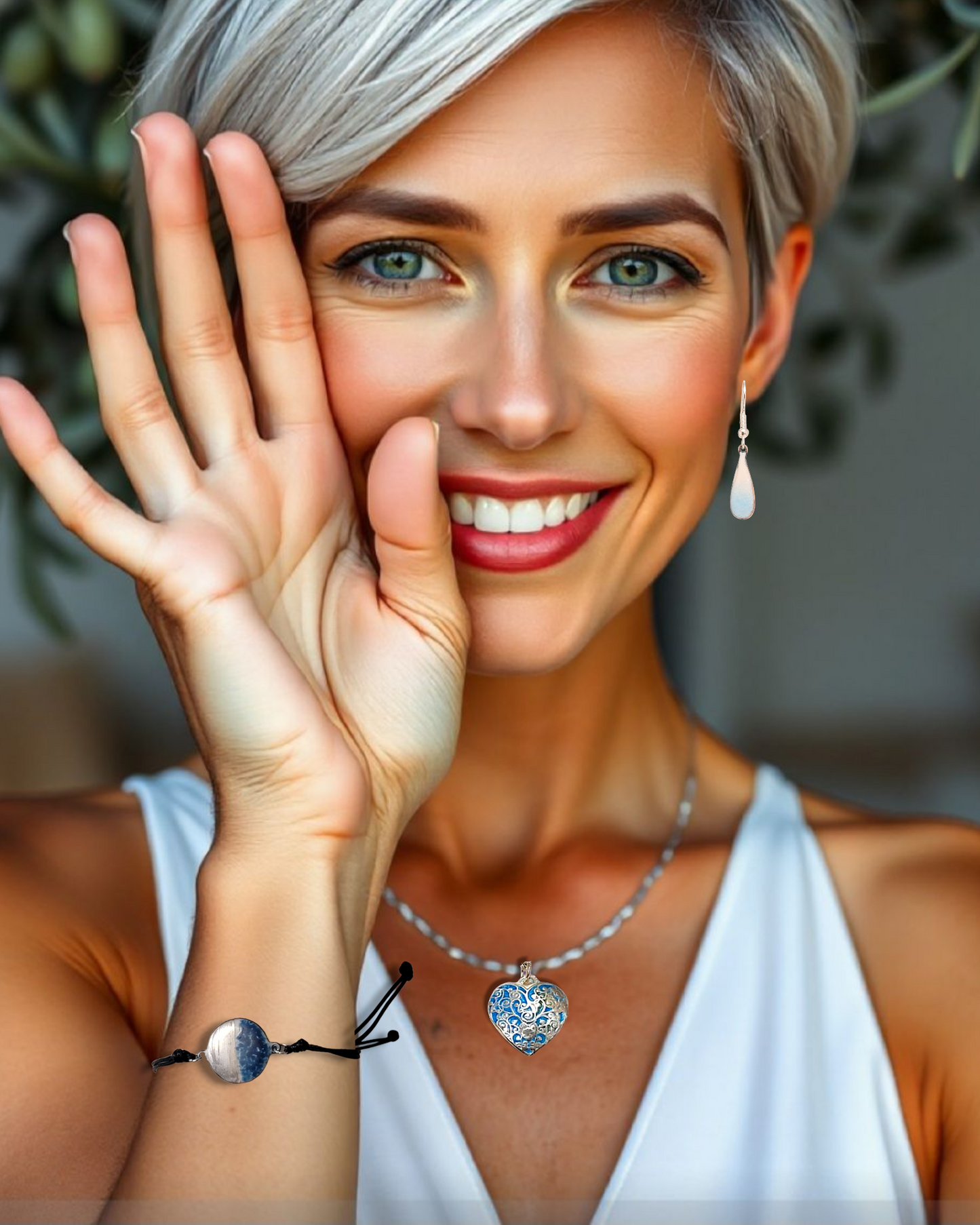 Boucles d'oreilles PETITE BRUME - email opaque sur cuivre