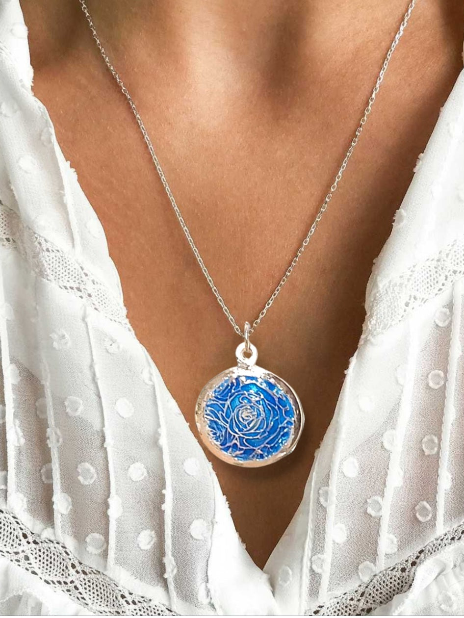 Pendentif fleurs argent émaillé - BOUQUET Précieux - Maison CALUB