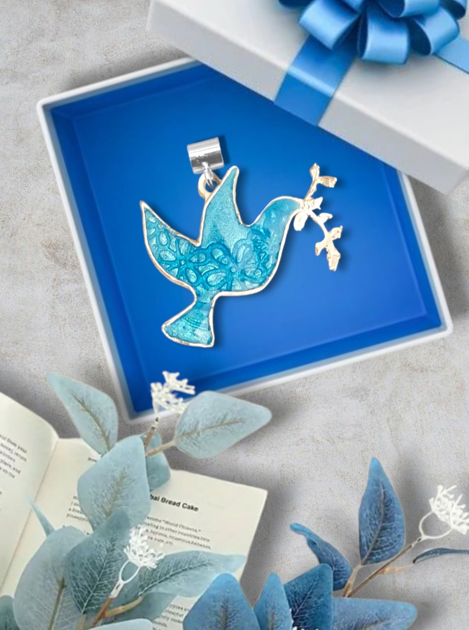 Pendentif PAIX émail grand feu transparent argent fin - Maison CALUB