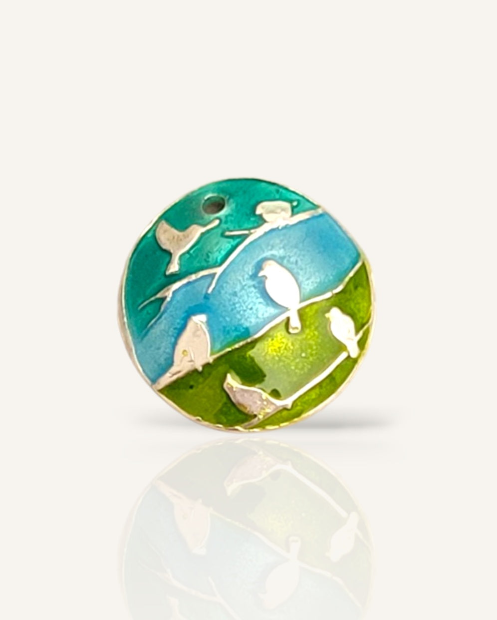 Pendentif LES ZOZIAUX émail grand feu transparent sur argent fin - Maison CALUB