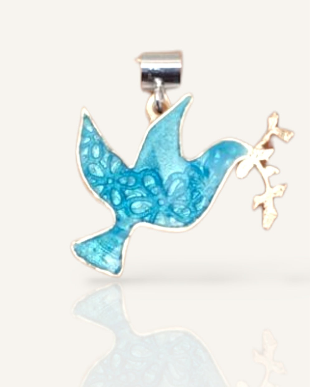 Pendentif PAIX émail grand feu transparent argent fin - Maison CALUB