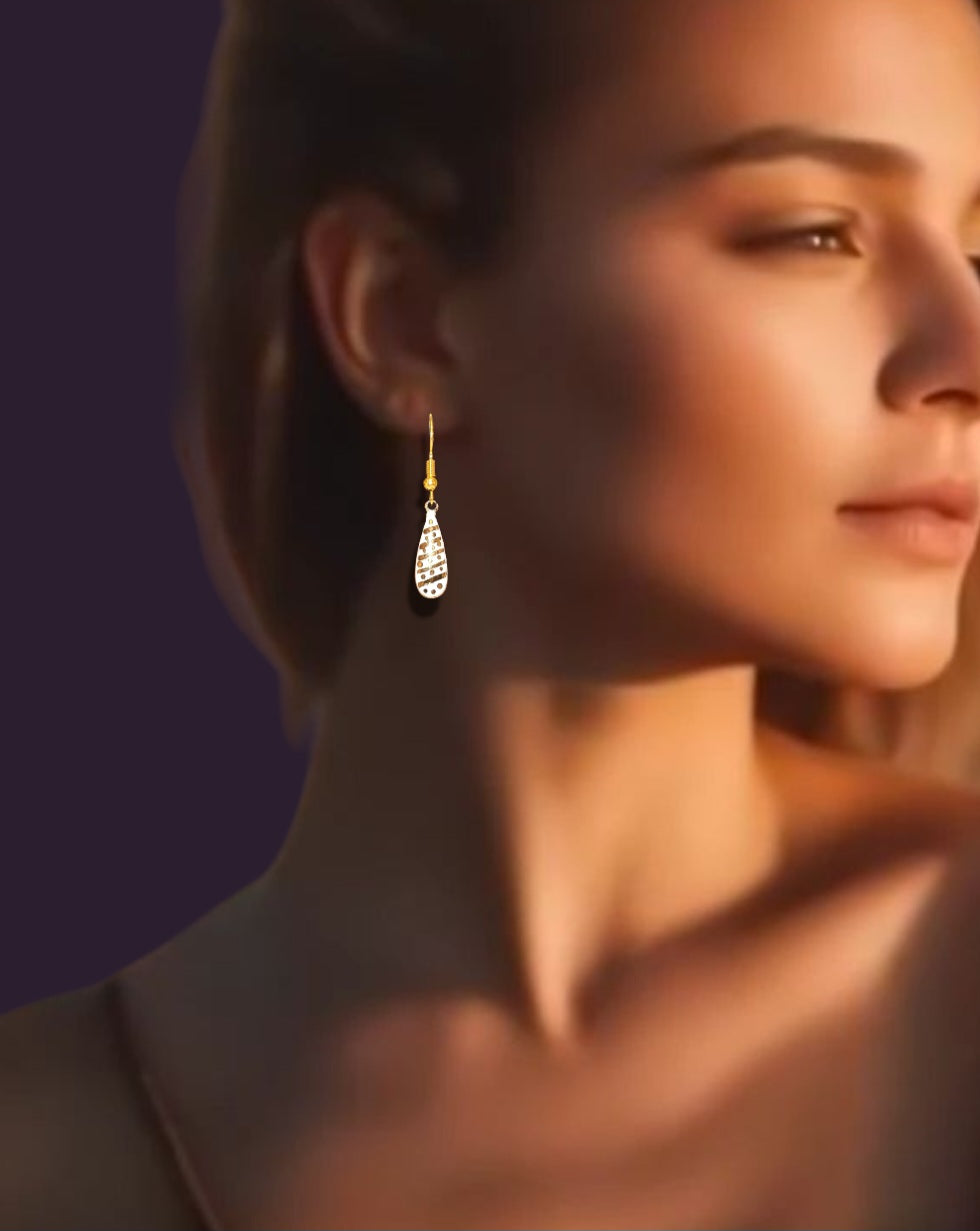 Petites boucles d'oreilles GUIRLANDES émail sur cuivre et or - Maison CALUB