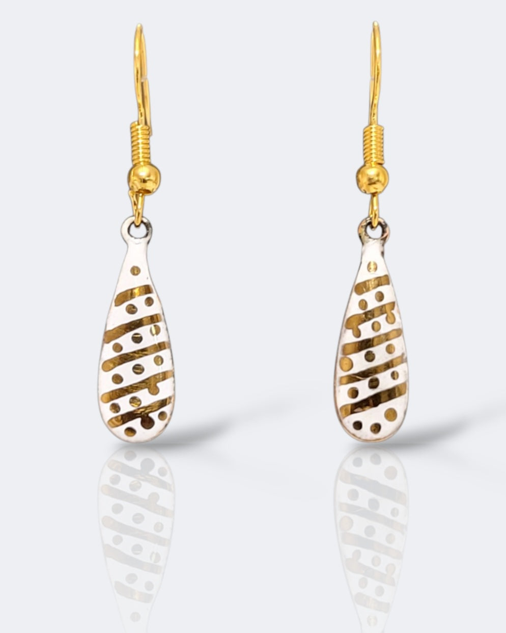 Petites boucles d'oreilles GUIRLANDES émail sur cuivre et or - Maison CALUB