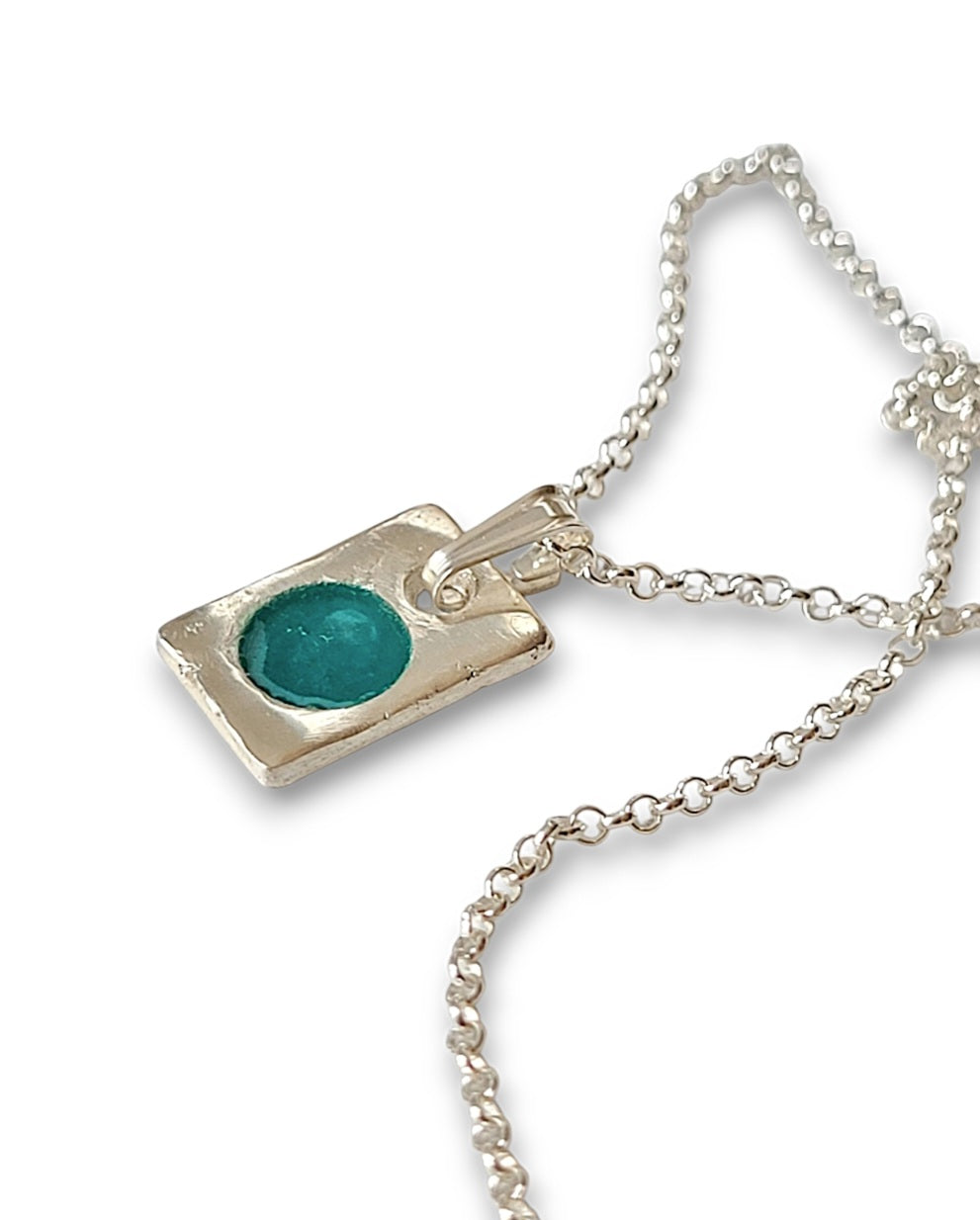 pendentif en émail bleu sur argent fin plique-à-jour Maison CALUB
