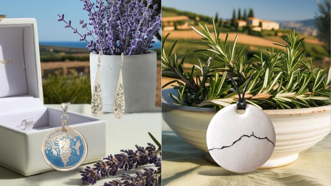 créations de bijoux artisanaux en provence, bijoux en émail grand feu émaillage à l'atelier du Luberon