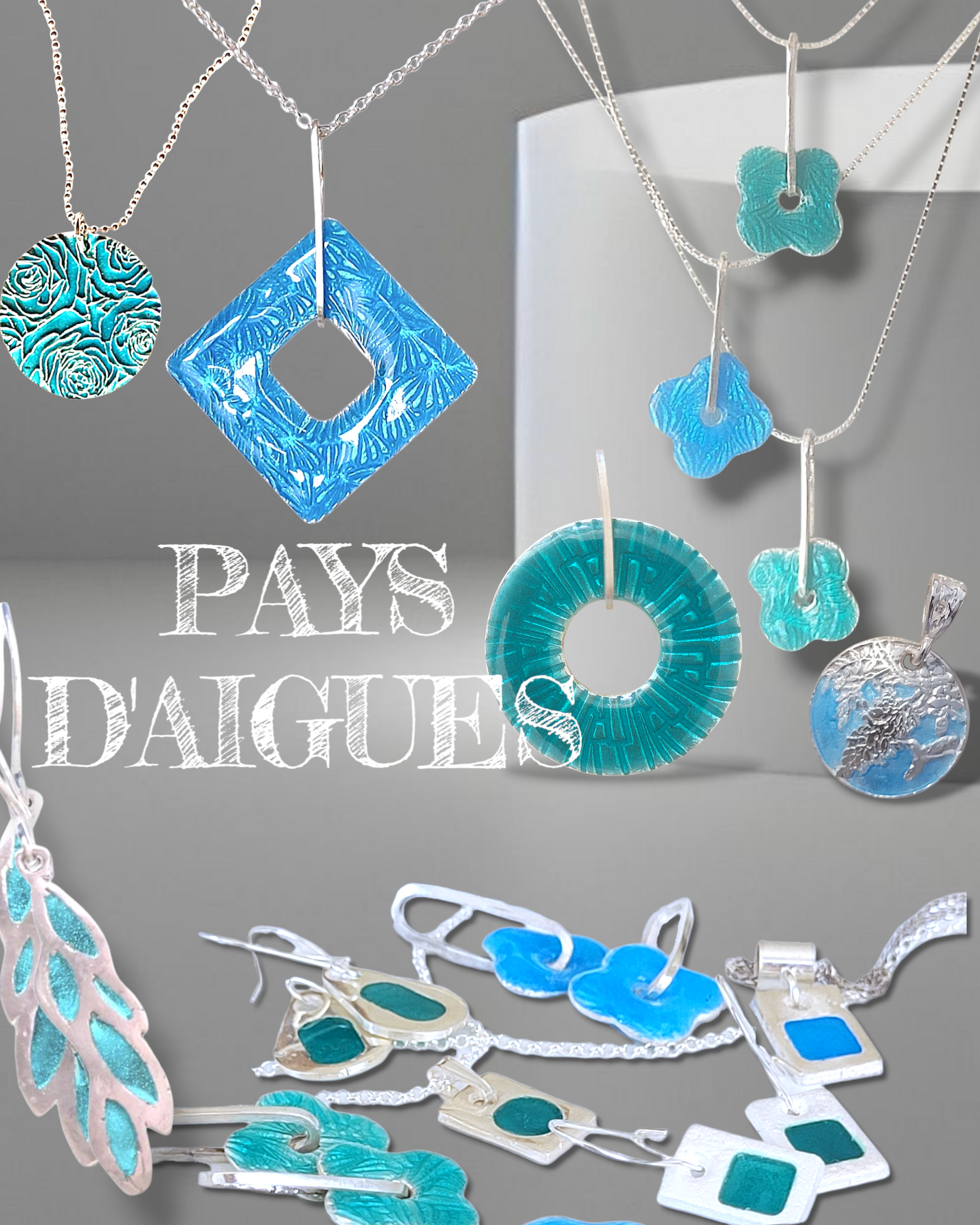 Bijoux artisanaux en émail grand feu sur argent made in France de chez Maison CALUB