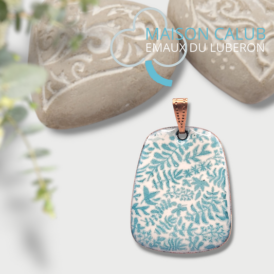 Pendentif émail sur cuivre - Petit Feuillage