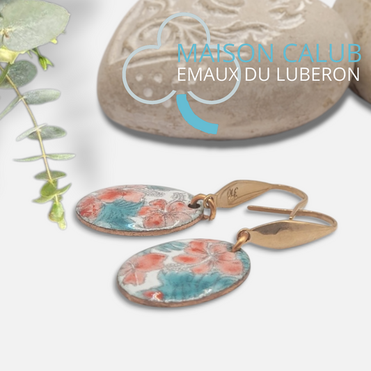 Boucles d'oreilles fleuries en émail - PRINTEMPS Petites boucles