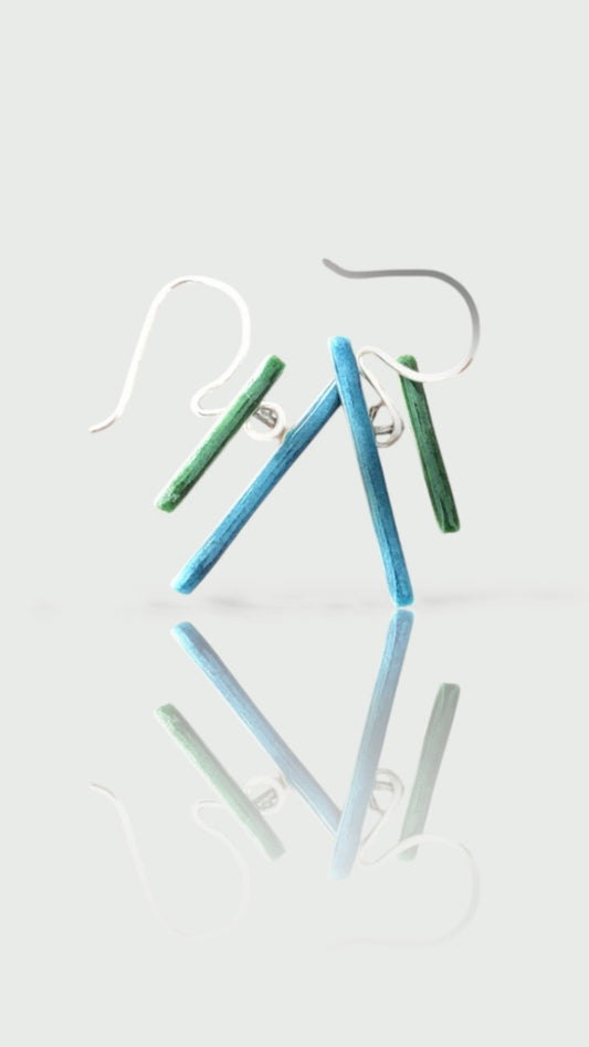 Boucles d'oreilles émaux sur argent SIMPLICITE Bicolore - Maison CALUB
