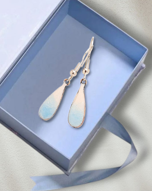 Boucles d'oreilles PETITE BRUME - email opaque sur cuivre