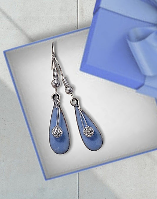 Petite Boucles d'oreilles et perle d'argent - PETITE BLEUE