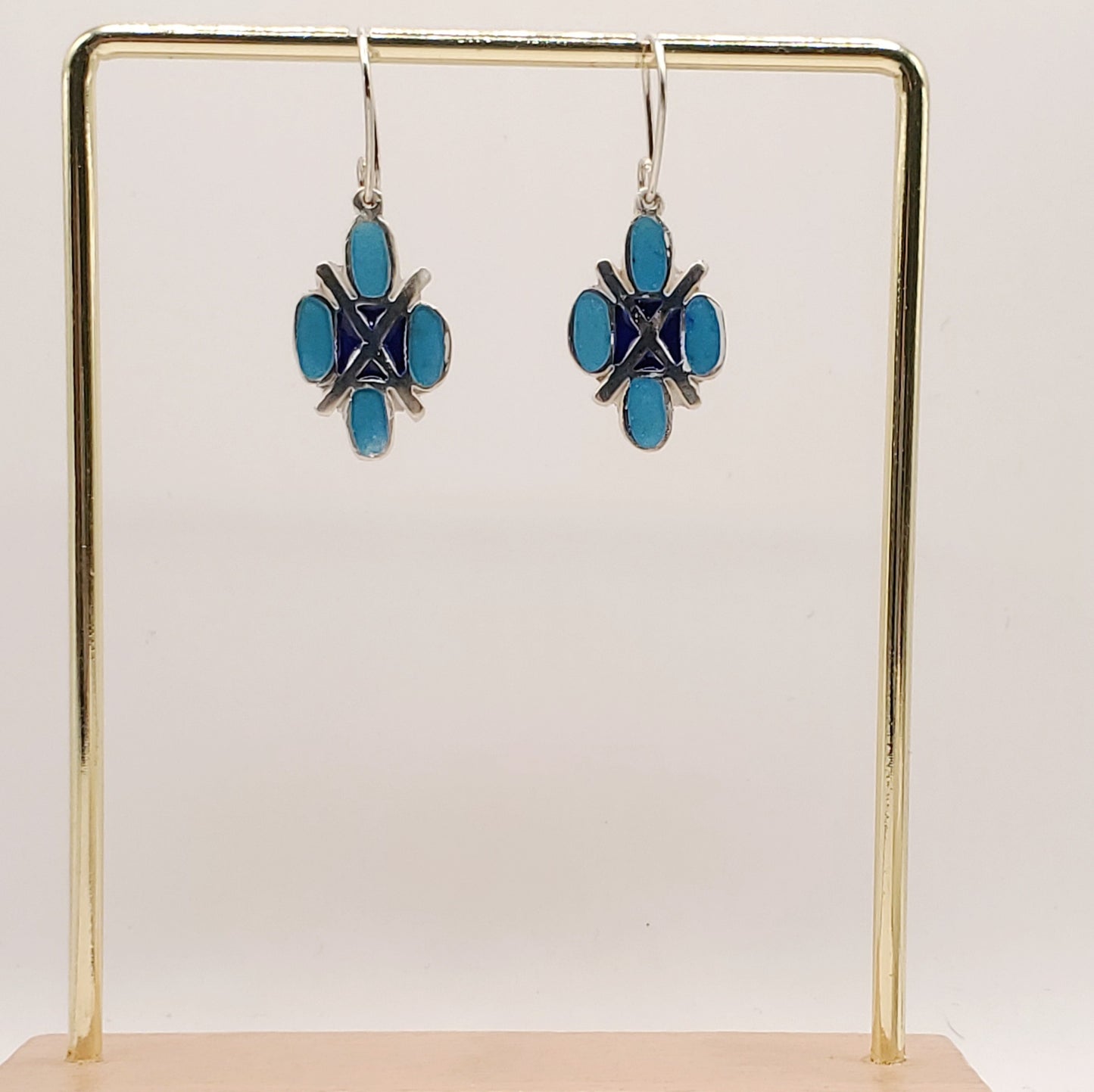 Bijou emaux grand feu sur argent, inspiration art deco bleu turquoise