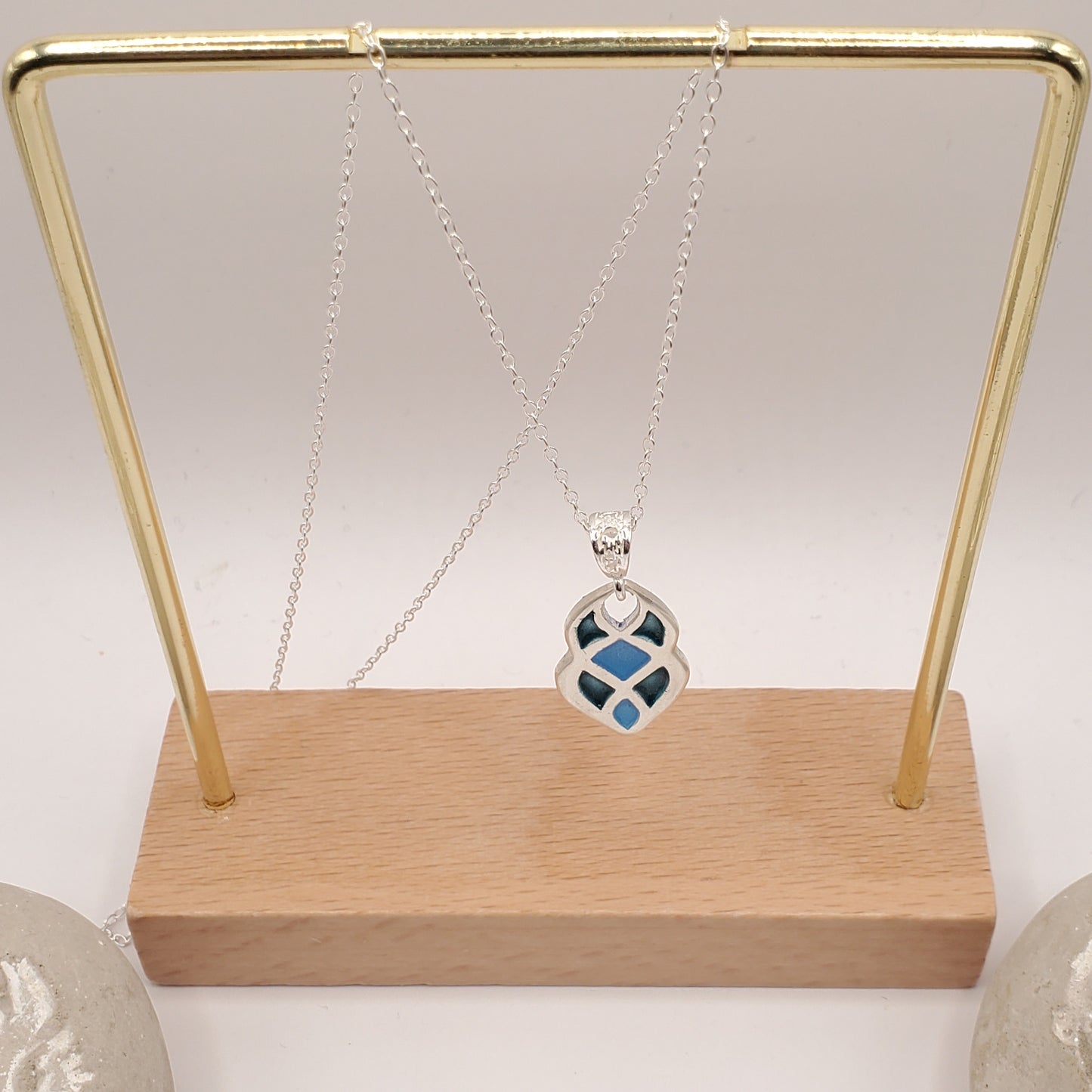  Bijou emaux grand feu sur argent, pendentif bleu turquoise et canard