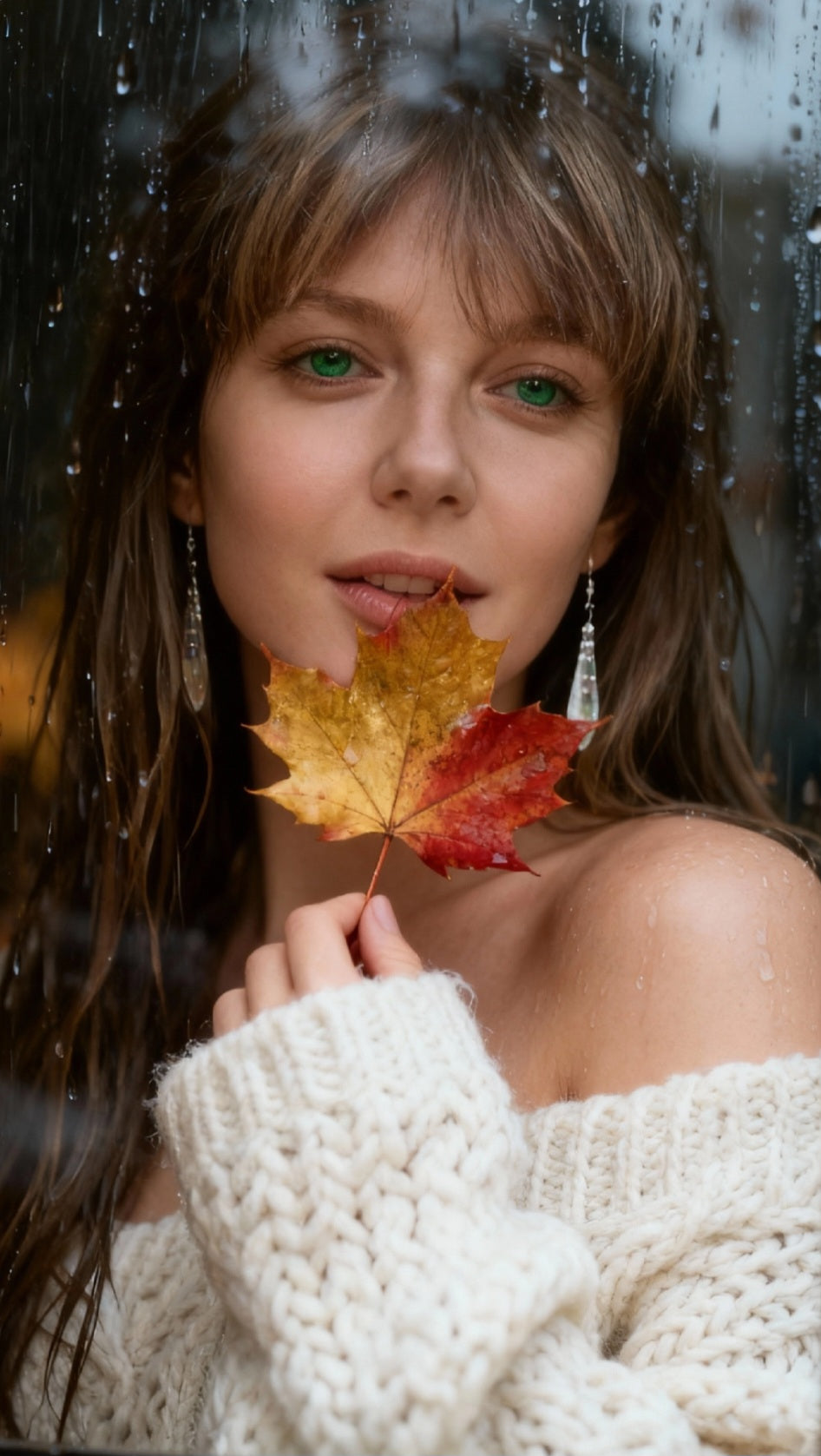 jeune femme portant des boucles d'oreilles forme goutte  emaux - bijou en email  original de maison calub  avec perles myuki