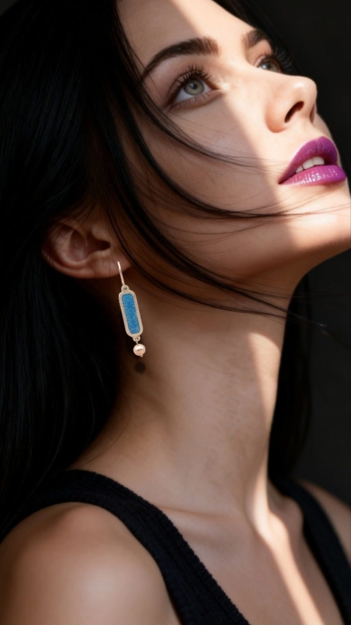 Boucles d'Oreilles Perles Nacrées – Émail Grand Feu sur Argent Fin - Maison CALUB