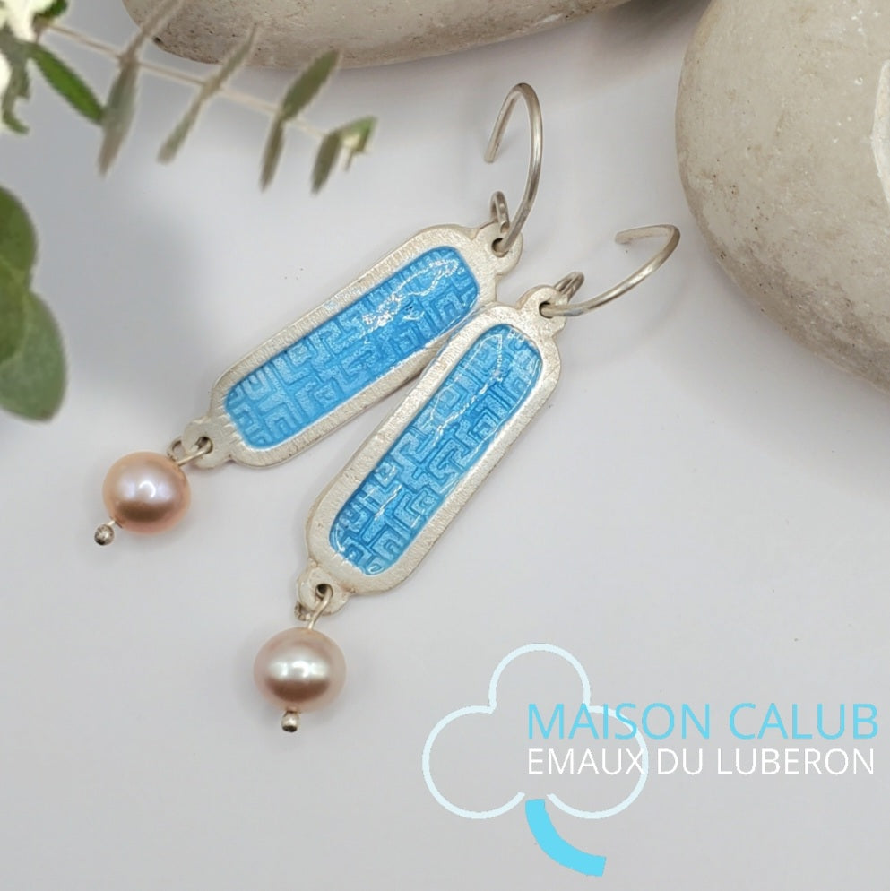 Boucles d'Oreilles Perles Nacrées – Émail Grand Feu sur Argent Fin - Maison CALUB