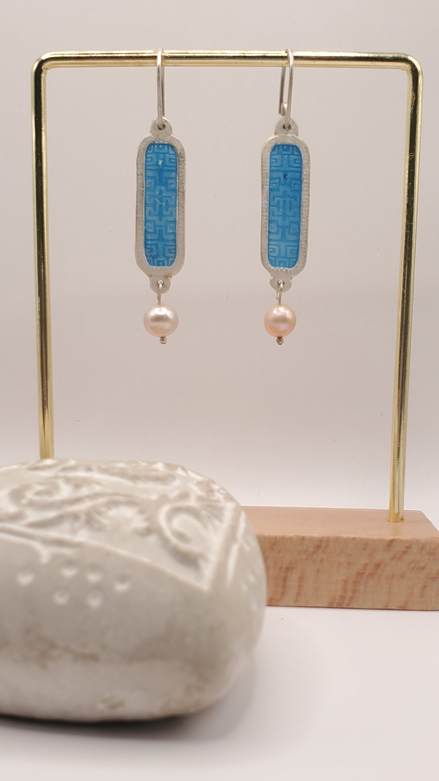 Boucles d'Oreilles Perles Nacrées – Émail Grand Feu sur Argent Fin - Maison CALUB