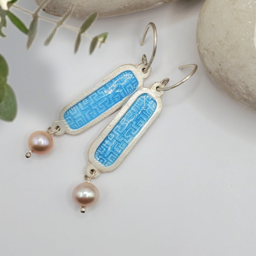 Boucles d'Oreilles Perles Nacrées – Émail Grand Feu sur Argent Fin - Maison CALUB