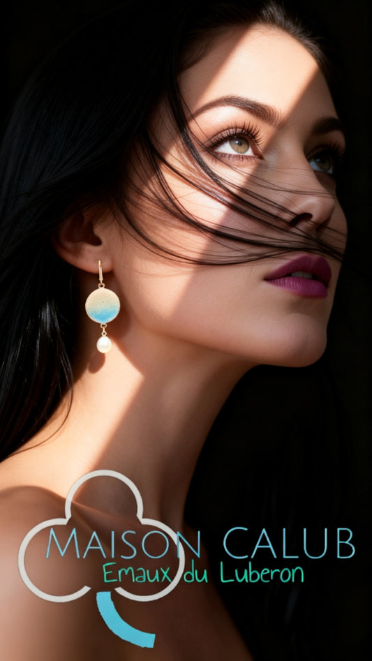 Boucles Oreilles Brume Nacrée Émail Dégradé Perles Eau Douce CALUB