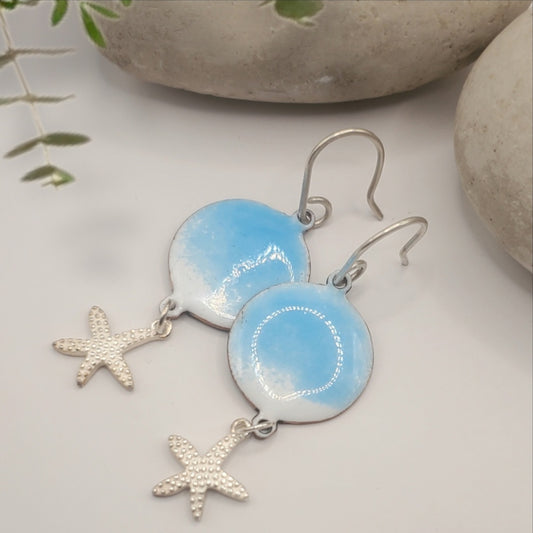 Boucles d'Oreilles Méditerranée – Émail Grand Feu sur Cuivre - Maison CALUB