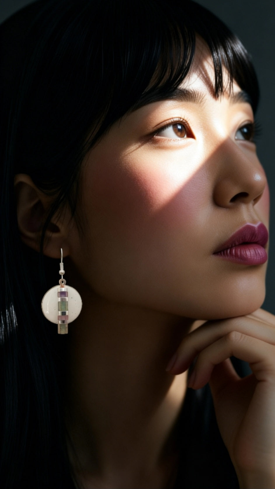 Boucles d'oreilles émail blanc et perles TILA - MIYUKI Rond