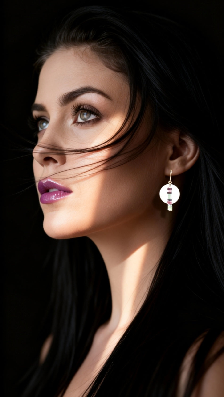 Boucles d'oreilles émail blanc et perles TILA - MIYUKI Rond