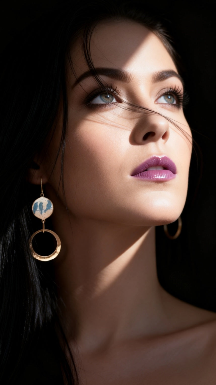 Boucles d'Oreilles Oiseaux sur le Perchoir – Émail Grand Feu - Maison CALUB