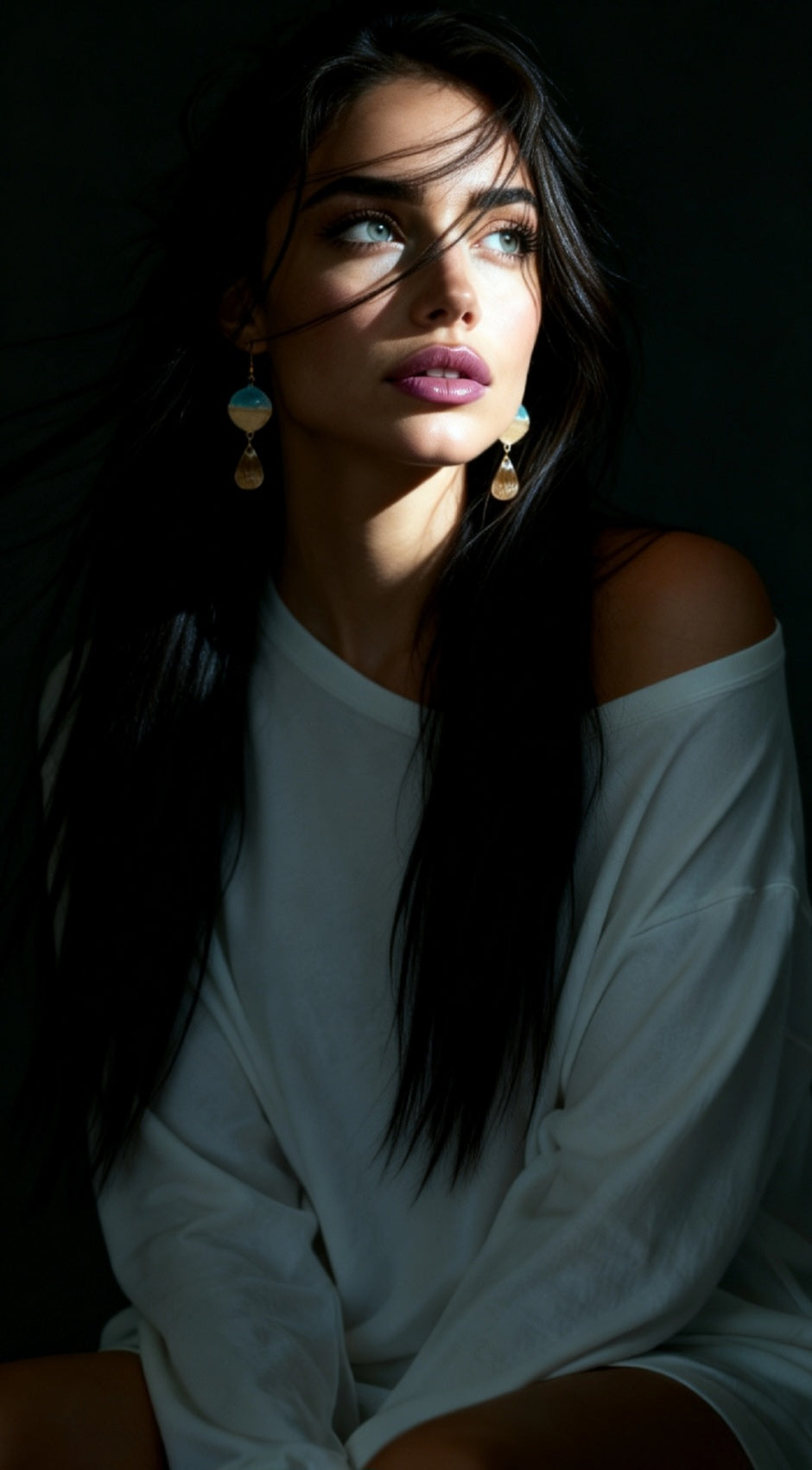 Boucles d'oreilles CARRY - email sur cuivre et mica doré