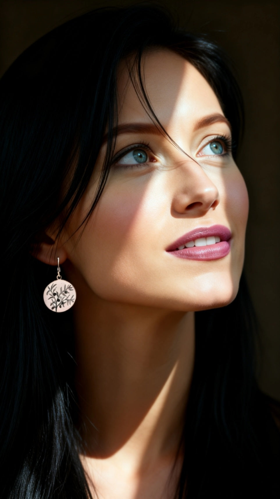 Boucles Oreilles Olivier Rondes Émail Peint Cuivre Argent CALUB