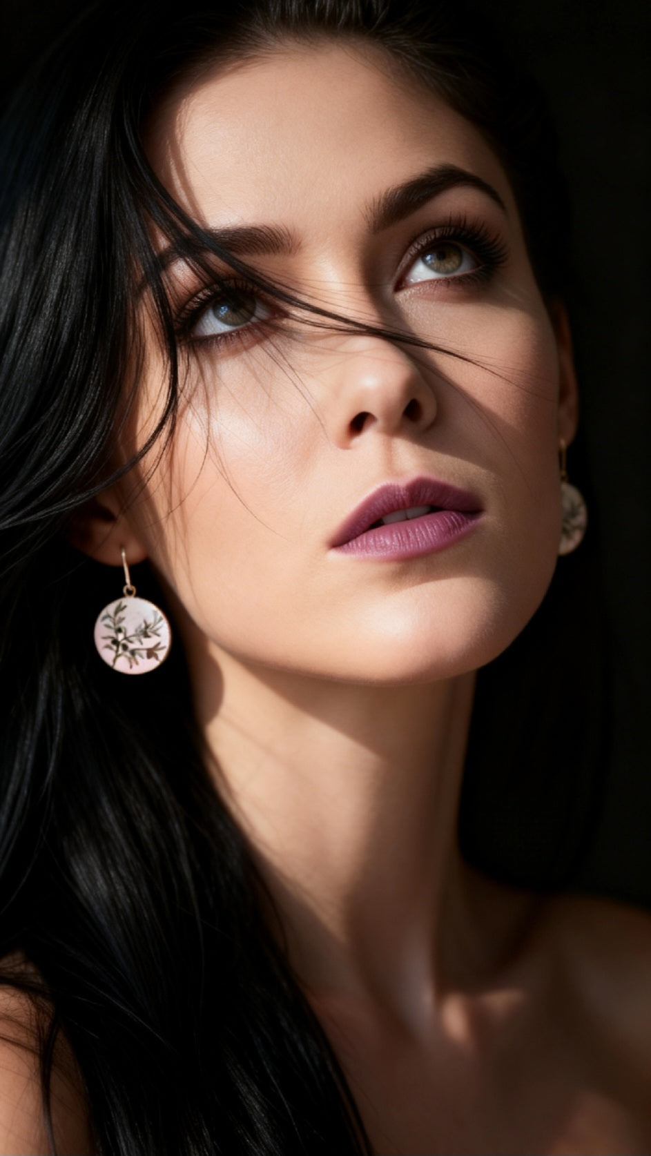 Boucles Oreilles Olivier Rondes Émail Peint Cuivre Argent CALUB